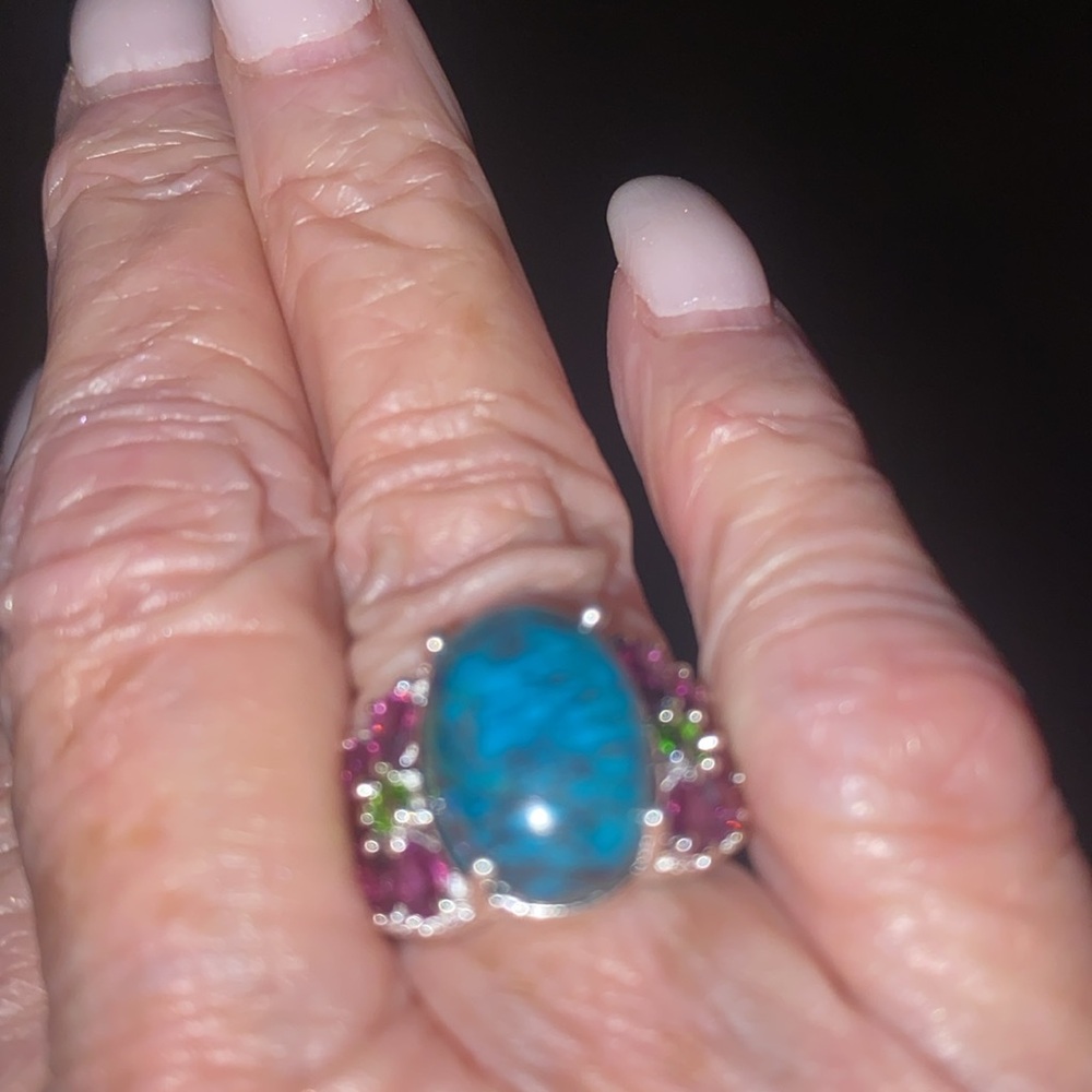 NWT RARE Table MT Shadowkite 18k YG and Platinum bonded ring size 6  8.75 ctw